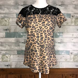 Crazy train leopard lace top #535